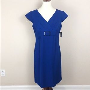 TAHARI ARTHUR S. LEVINE cobalt blue sheath dress